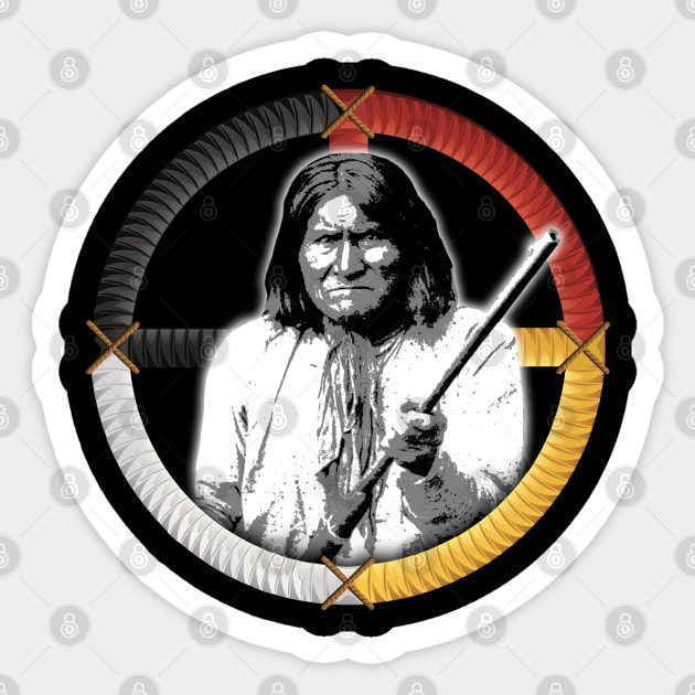 MEDICINE WHEEL 2 Goyaałé (Geronimo) Sticker by GardenOfNightmares